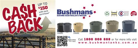 Water Tanks Specials: Bushmans WINTER Cash Back Promotion