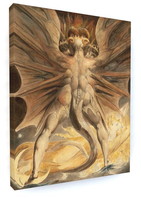 William Blake The Great Red Dragon Canvas Picture Print Wall | Etsy