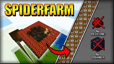 NO SPAWNER SPIDER FARM TUTORIAL 🕷 (No Redstone) | Minecraft Java ...