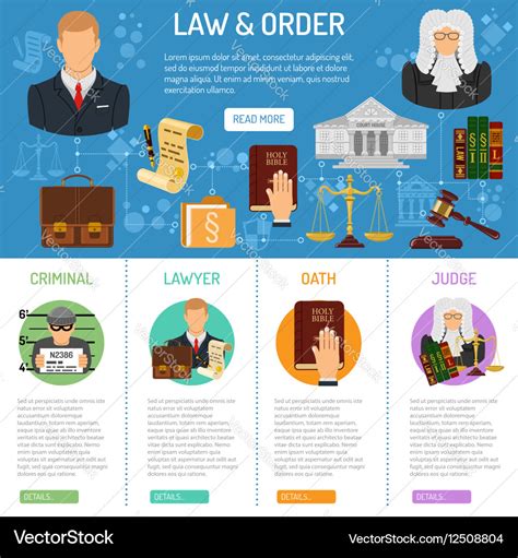 Law and order infographics Royalty Free Vector Image