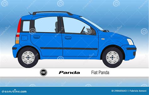 Fiat Panda, Second Version of the Italian Car, Vintage, Silhouette with Colors Editorial Stock ...