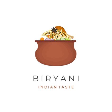 Indian Biryani Rice Vector Illustration Logo Served In A Clay Pot 19804878 Vector Art at Vecteezy