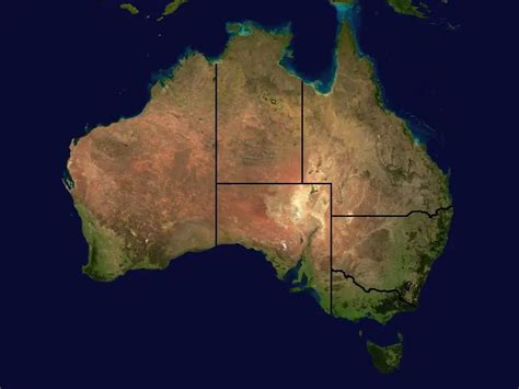 Australia Satellite States • Mapsof.net