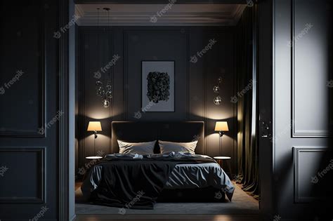 Premium Photo | Gothic style bedroom with retro lamps dark interior ...