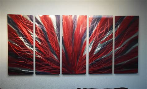 Large Radiance Red and Black- Metal Wall Art Abstract Sculpture ...