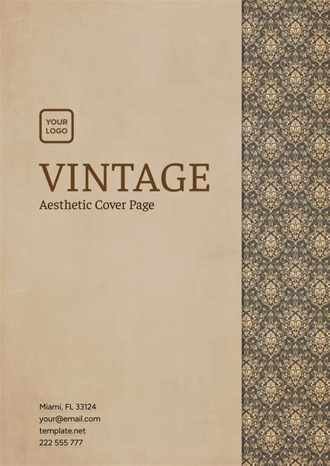 Vintage Aesthetic Cover Page Template - Edit Online & Download Example | Template.net