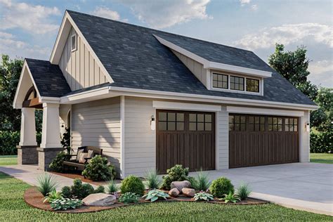 Garage with Shed Dormer Detail - 62470DJ | Architectural Designs - House Plans