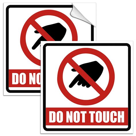 Buy 2 PC Do Not Touch Stickers - 4 x 4 Vinyl Dont Touch Sign - Do Not Touch Sign for Car - Don't ...