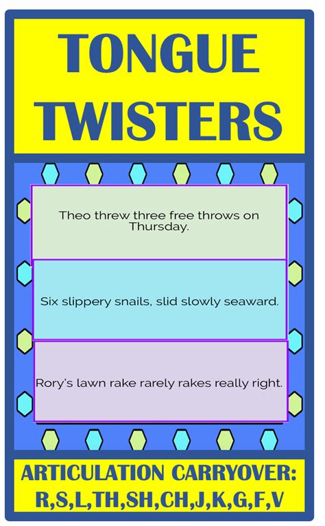 BUNDLE TONGUE TWISTERS | Tongue twisters, Speech articulation, Twister