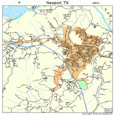 Newport Tennessee Street Map 4753000