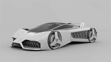 sci-fi sport car 3D model rigged | CGTrader