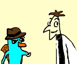 Dr. Doof and perry the platypus - Drawception