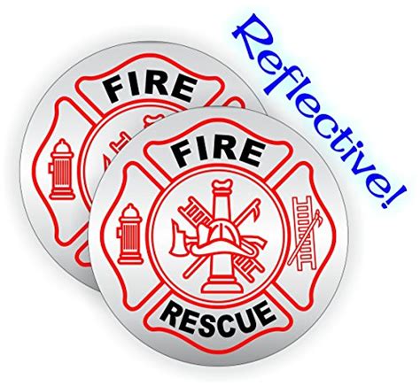 Buy (2) REFLECTIVE Fire Rescue Helmet Decals | Firefighter Stickers ...