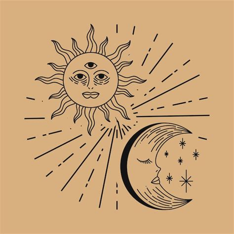 Sun Moon Sketch Vectors & Illustrations for Free Download | Freepik