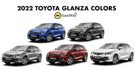 2022 Toyota Glanza Colors: Maroon, Blue, Grey, Silver, White - GaadiKey