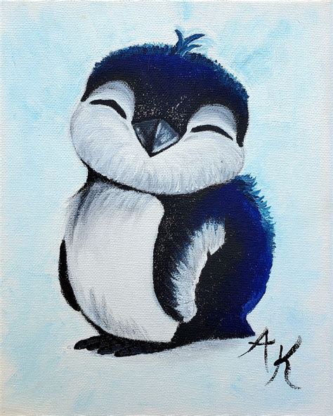 The Little Penguin | Animal paintings acrylic, Art, Penguin art