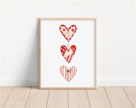 Love Heart Poster, Love Wall Print, Watercolor Heart Print, Valentines ...