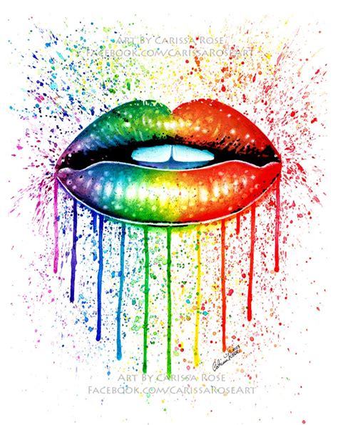 Signed Art Print Rainbow Lips Pop Art Colorful Pretty Candy - Etsy