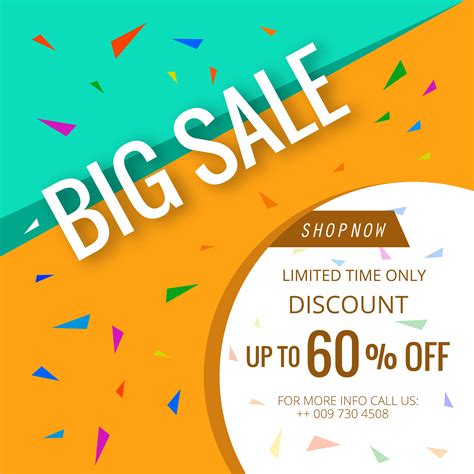 Big sale banner beautiful colorful poster template background 241308 ...