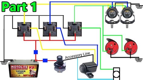 Paano mag INSTALL ng MINI DRIVING LIGHT with PASSING LIGHT at DUAL HORN gamit ang 3 RELAYS - YouTube