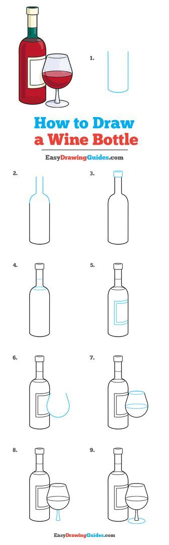 How to Draw a Wine Bottle - Really Easy Drawing Tutorial | Drawing tutorial easy, Bottle drawing ...