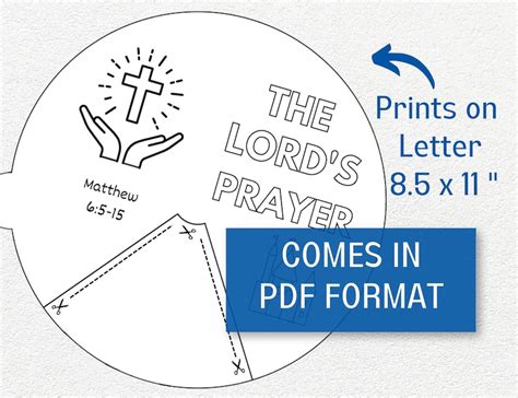 The Lords Prayer Coloring Wheel, Printable Scripture Activity, the ...