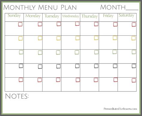 Free Printables from Premeditated Leftovers