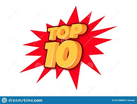 Top 10. Best Ten List. 3D Orange Word on Red Background. Stock Vector ...