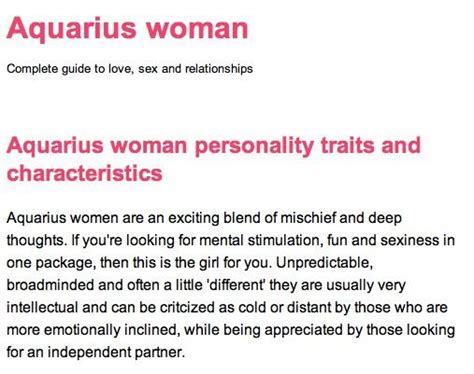 Aquarius Characteristics Female