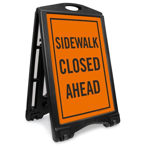 Sidewalk Closed Ahead Portable Sidewalk Sign, SKU: K-ROLL-1073