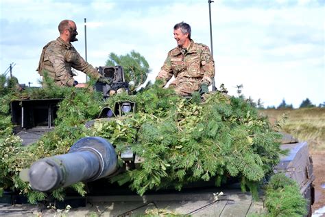 HRH Crown Prince Frederik of Denmark visiting troops during a field ...