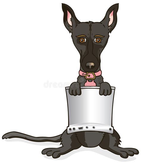 Dog with Computer stock vector. Illustration of perky - 16821465