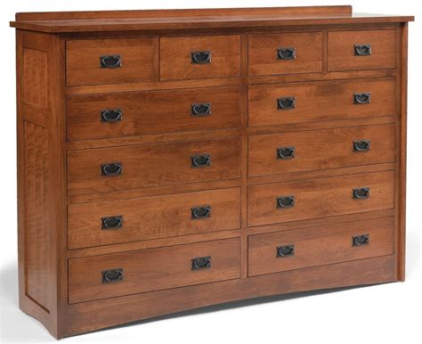 Daniel's Amish Living Room 12 Drawer Mission Double Dresser - Warehouse ...