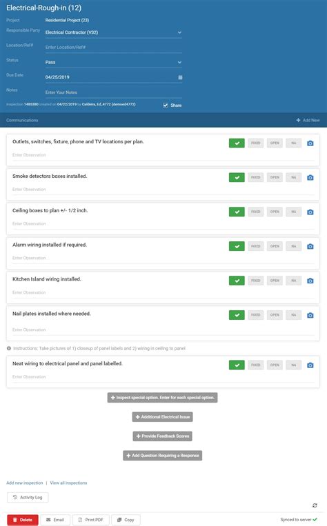 Rough Electrical Inspection Checklist | FTQ360