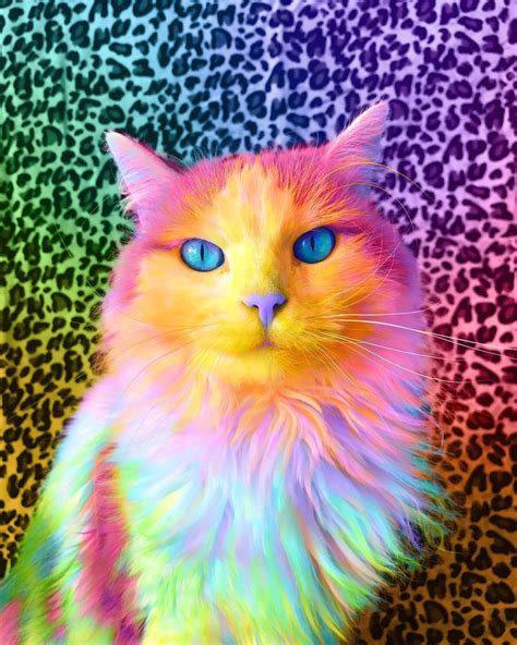 colorful cat | Cute little animals, Colorful animals, Rainbow cat