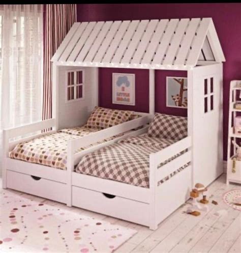 Solid wood and plywood double bed with drawers, removable railings,Montessori children housebed ...