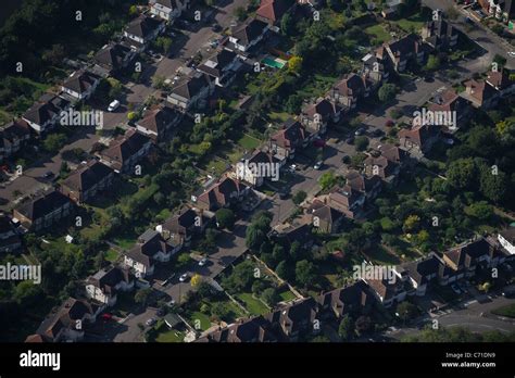 Aerial view of housing estate Stock Photo - Alamy