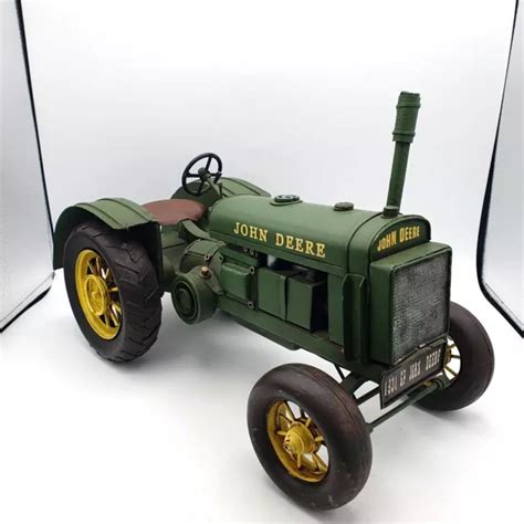 HANDMADE & HAND-PAINTED 1:12 1930s Style John Deere 14.5" Metal Model ...