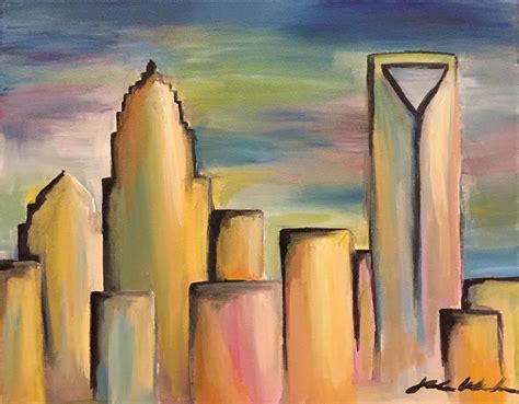 skyline painting, pastel painting, charlotte nc things to do | Skyline painting, Painting ...