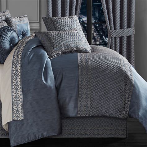 Five Queens Court Leah Blue 4-Piece Comforter Set – Latest Bedding