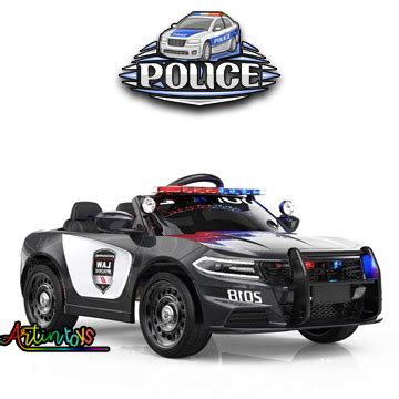 Battery operated Police Car for kids 12 v ride on toy car - black ...