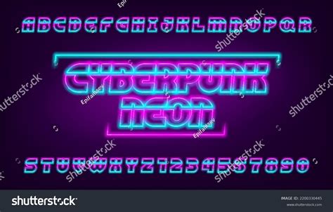 Cyberpunk Neon Alphabet Font Glowing Letters Stock Vector (Royalty Free ...