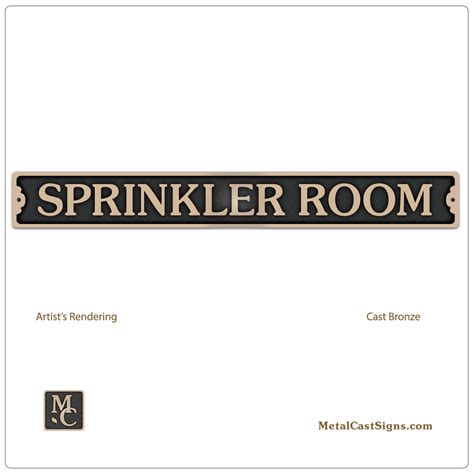 SPRINKLER ROOM Sign – 13 Inch – Metal Cast Sign Co.