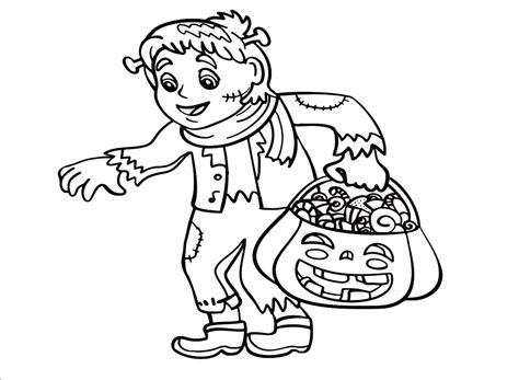 Cute Frankenstein Coloring Page - Free Printable Coloring Pages