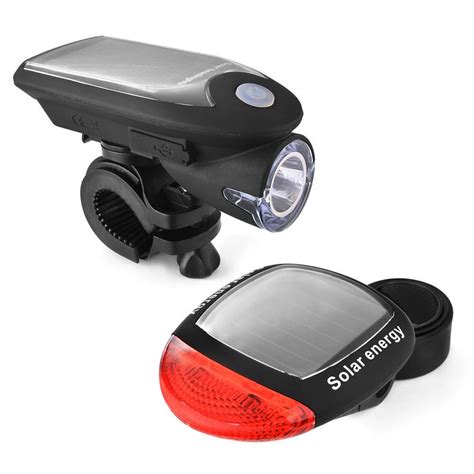 Solar Bike Light Energy Rechargeable Bicycle LED Light Bike Warning ...