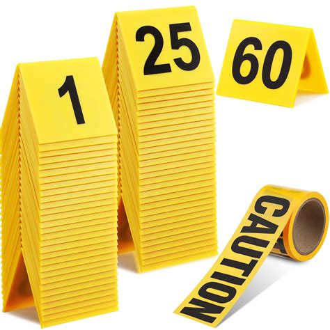 Buy 61 Pcs Crime Scene Decorations, Includes 60 Evidence Markers and ...