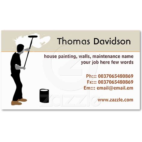 house painter business card | Zazzle.com | Painter business card, House painter, Business cards