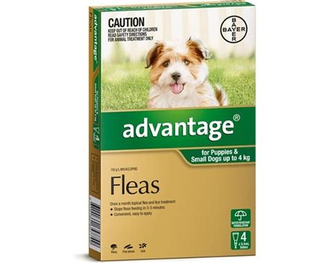 Advantage for Dogs up to 4 kgs (up to 10 lbs) - Green - 4 Pack ...