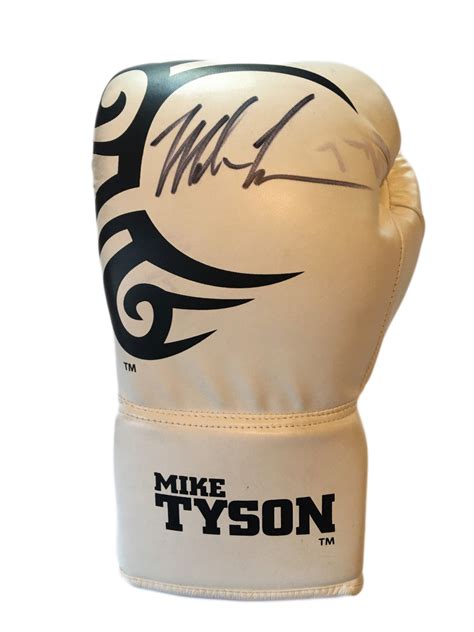 Mike Tyson Black Autographed White Custom Tyson Boxing Glove ...