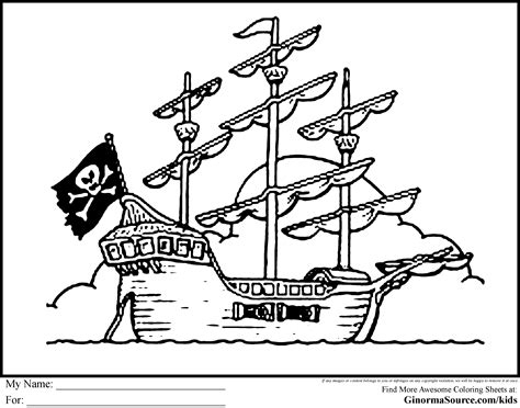 Pirate ship coloring pages to download and print for free